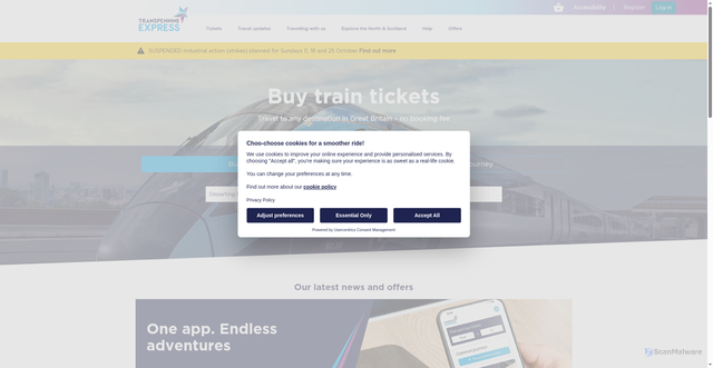 Security scan screenshot of https://tpexpress.co.uk