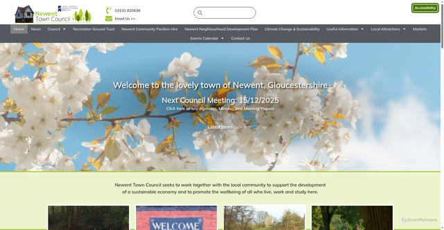 Security scan screenshot of https://newenttowncouncil.gov.uk/