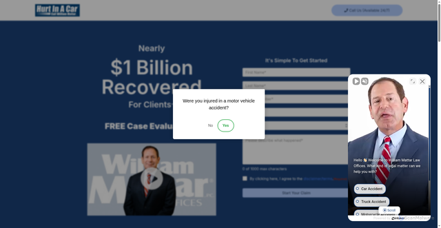 Security scan screenshot of https://www.accident.williammattar.com/
