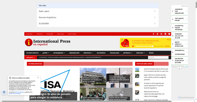 Security scan screenshot of https://internationalpress.jp