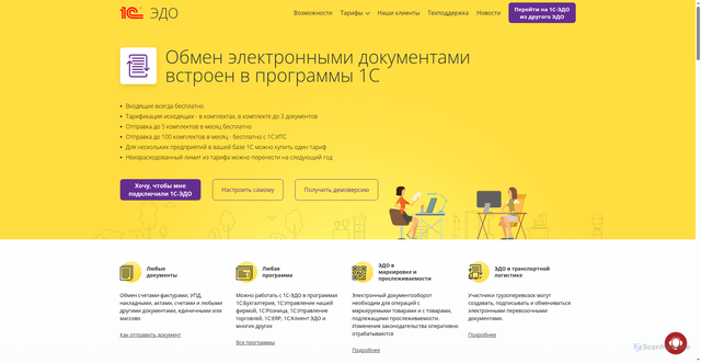 Security scan screenshot of https://1c-edo.ru