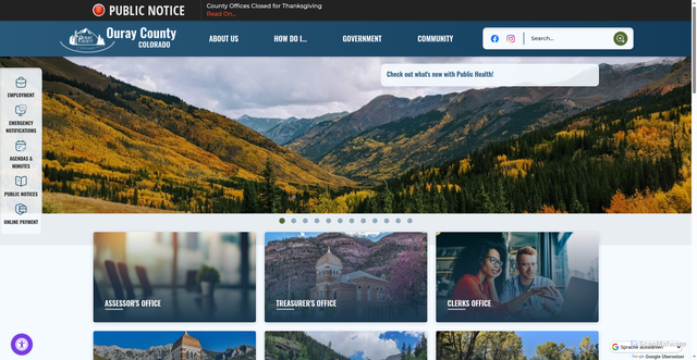 Security scan screenshot of https://ouraycountyco.gov/