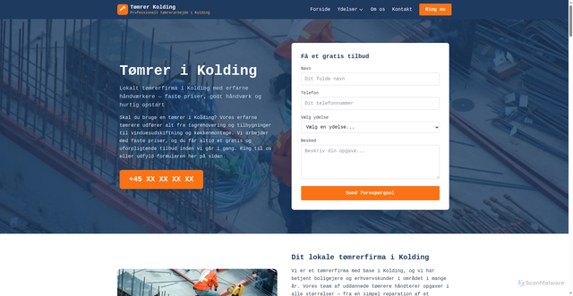 Security scan screenshot of https://toemrerkolding.dk/