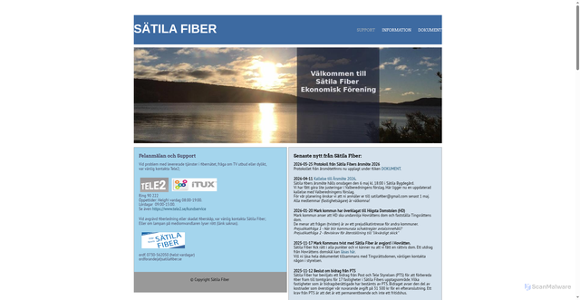 Security scan screenshot of https://satilafibers.se
