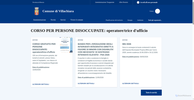 Security scan screenshot of https://www.comune.villachiara.bs.it