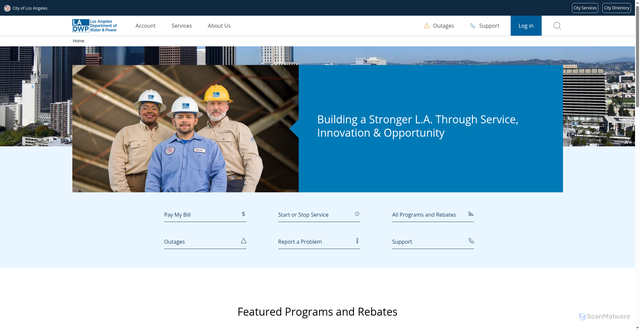 Security scan screenshot of https://www.ladwp.com/