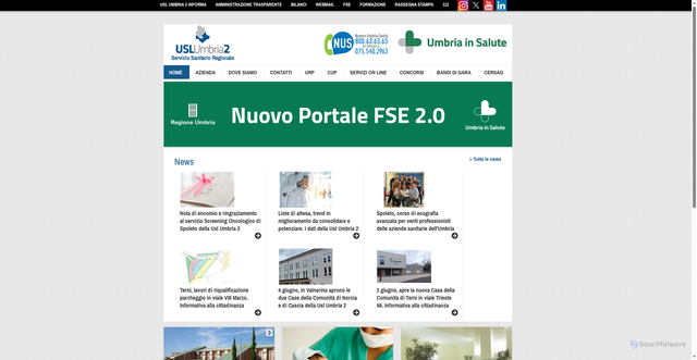 Security scan screenshot of https://www.uslumbria2.it