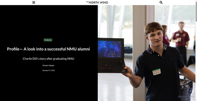 Security scan screenshot of https://thenorthwindonline.com/3905730/entertainment/profile-a-look-into-a-successful-nmu-alumni/