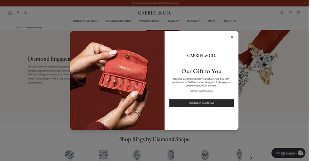 Security scan screenshot of https://www.gabrielny.com/engagement-rings?srsltid=AfmBOor3aa9T7OyLVcCBwpsTRCYPUgYWvOusAAcwsjXozjBJsbsul6fh