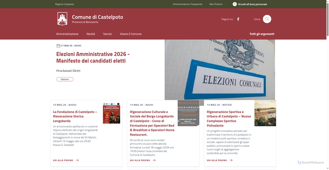 Security scan screenshot of https://www.comune.castelpoto.bn.it