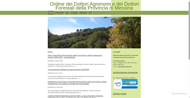 Security scan screenshot of https://www.agronomimessina.it/