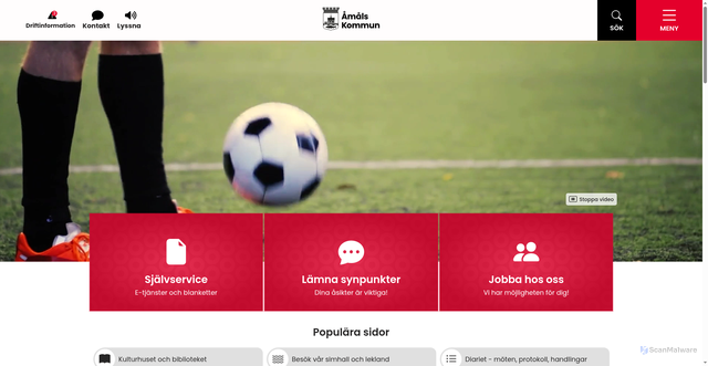 Security scan screenshot of https://amal.se/