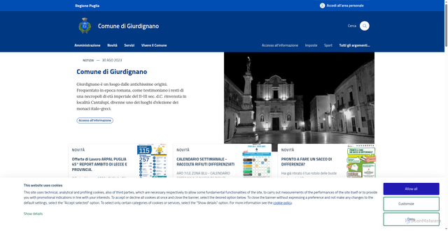 Security scan screenshot of https://www.comune.giurdignano.le.it/