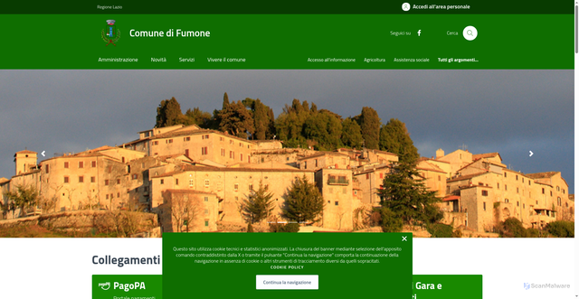 Security scan screenshot of https://www.comune.fumone.fr.it/