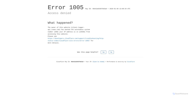 Security scan screenshot of https://client-logger-api.ivaws.com