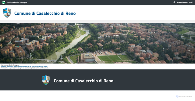 Security scan screenshot of https://www.comune.casalecchio.bo.it/servizi/notizie/notizie_homepage.aspx