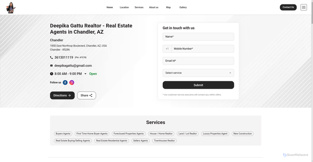 Security scan screenshot of https://deepikagatturealtor.com/