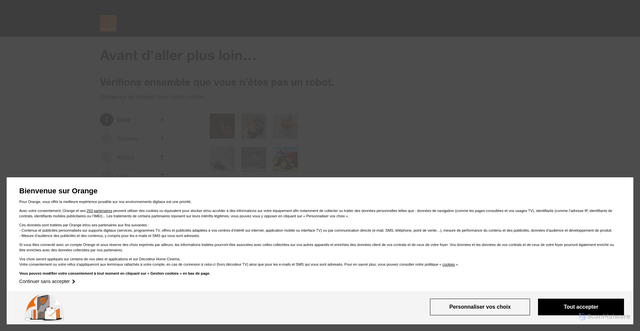 Security scan screenshot of https://rms.orange.fr