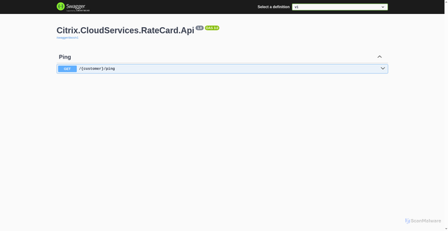 Security scan screenshot of https://ratecard-westeurope-release-a.citrixworkspacesapi.net