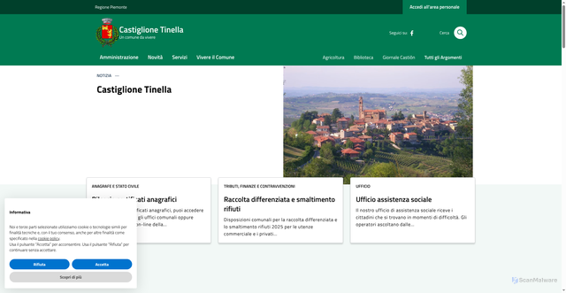 Security scan screenshot of https://comune.castiglionetinella.cn.it/