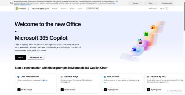 Security scan screenshot of https://mrodevicemgr.officeapps.live.com/