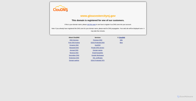 Security scan screenshot of http://www.gloucestercitynj.gov/