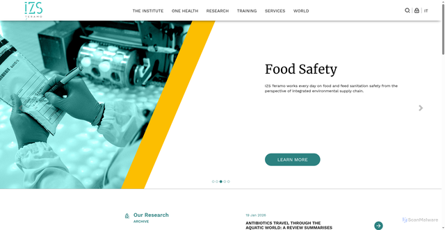 Security scan screenshot of https://www.izs.it/IZS/