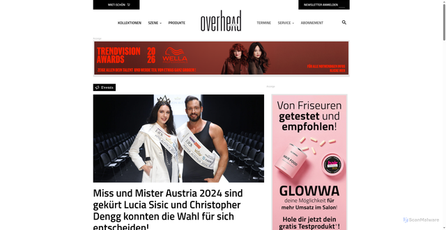 Security scan screenshot of https://overhead.at/szene/events-awards/miss-und-mister-austria-2024-sind-gekuert-lucia-sisic-und-christopher-dengg-konnten-die-wahl-fuer-sich-entscheiden/