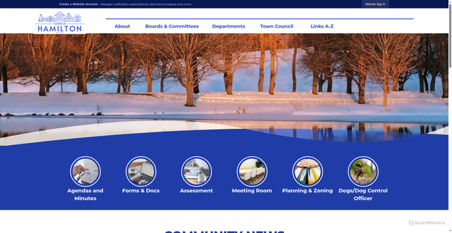 Security scan screenshot of https://townofhamiltonny.gov/