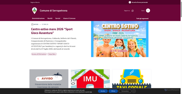 Security scan screenshot of https://www.comune.serrapetrona.mc.it