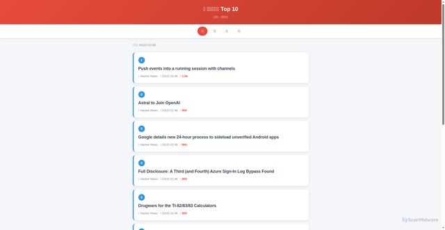 Security scan screenshot of https://hot-news-f3rzpp49gg.edgeone.dev/