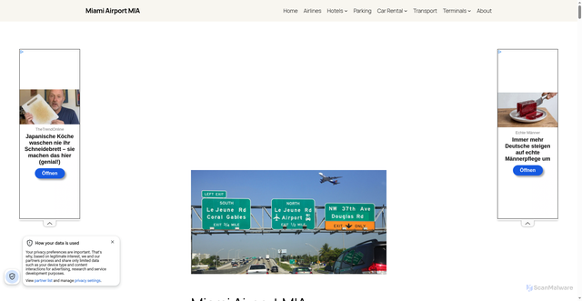 Security scan screenshot of https://miamiairportmia.com/