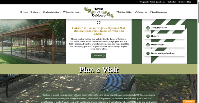 Security scan screenshot of https://oakboro.gov/