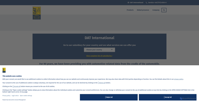 Security scan screenshot of https://datgroup.com