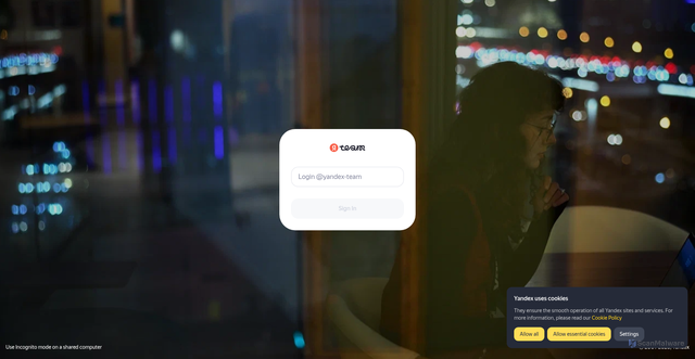 Security scan screenshot of https://center.yandex-team.ru