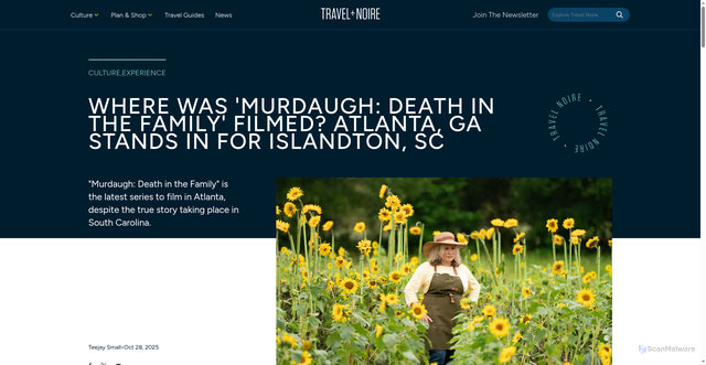 Security scan screenshot of https://travelnoire.com/murdaugh-death-in-the-family-filming-location