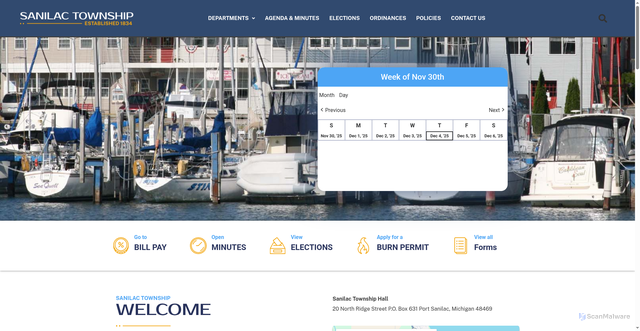 Security scan screenshot of https://sanilactownshipmi.gov/