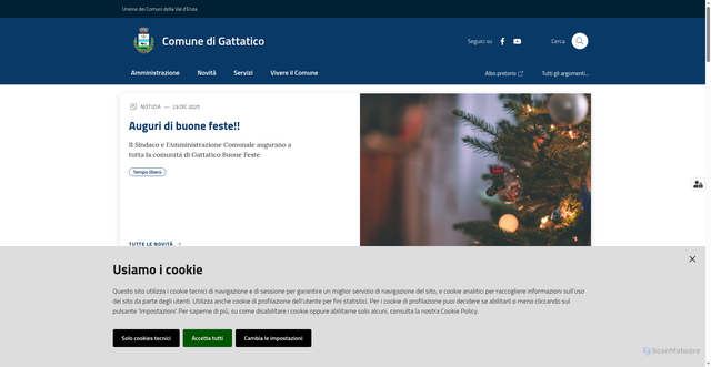 Security scan screenshot of https://www.comune.gattatico.re.it/