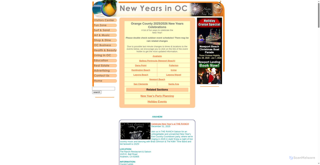 Security scan screenshot of https://www.orangecounty.net/html/new_years.html