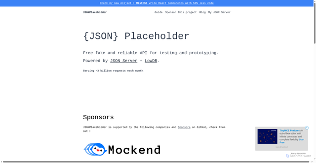 Security scan screenshot of https://jsonplaceholder.typicode.com