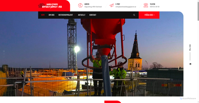 Security scan screenshot of https://karlstadsbyggtjanst.se