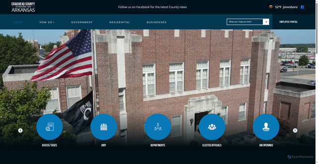 Security scan screenshot of https://craigheadcountyar.gov/