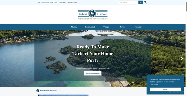 Security scan screenshot of https://www.tarbertharbour.co.uk/