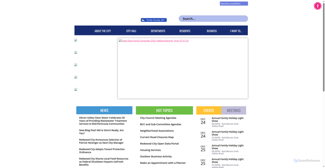 Security scan screenshot of https://www.redwoodcity.org/