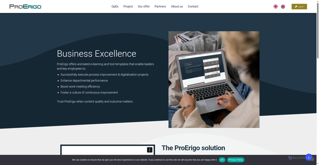 Security scan screenshot of https://proerigo.se