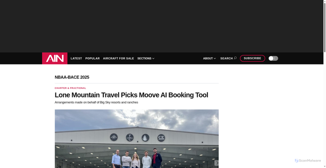 Security scan screenshot of https://www.ainonline.com/aviation-news/business-aviation/2025-10-13/lone-mountain-travel-picks-moove-ai-booking-tool