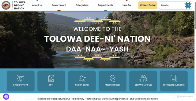 Security scan screenshot of https://tolowa.gov/