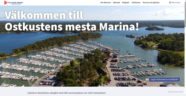 Security scan screenshot of https://bullandomarina.se