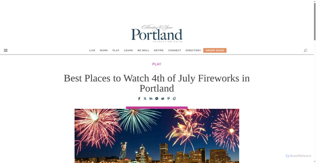 Security scan screenshot of https://portlandreloguide.com/best-4th-of-july-fireworks-in-portland/