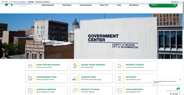 Security scan screenshot of https://mcleancountyil.gov/